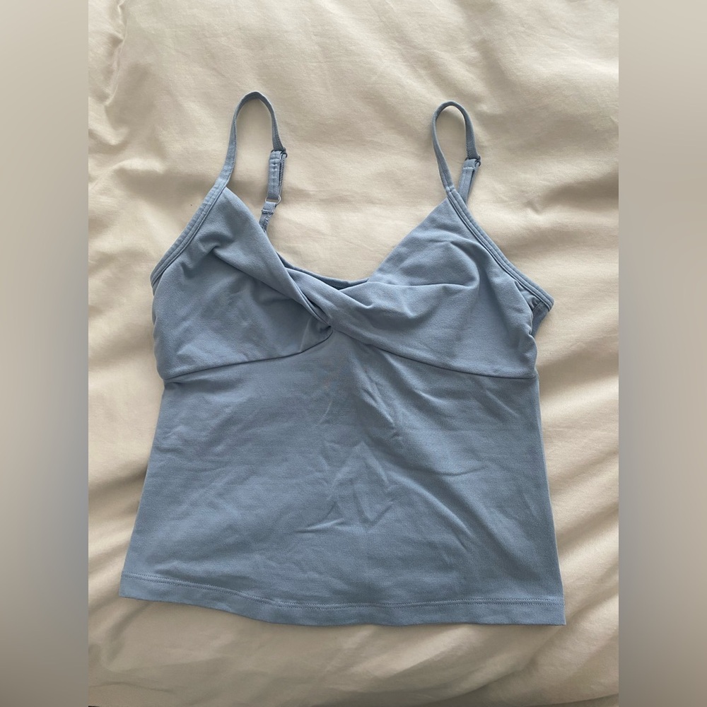 Athleta Light Blue Twisted Front Cami Tank Top